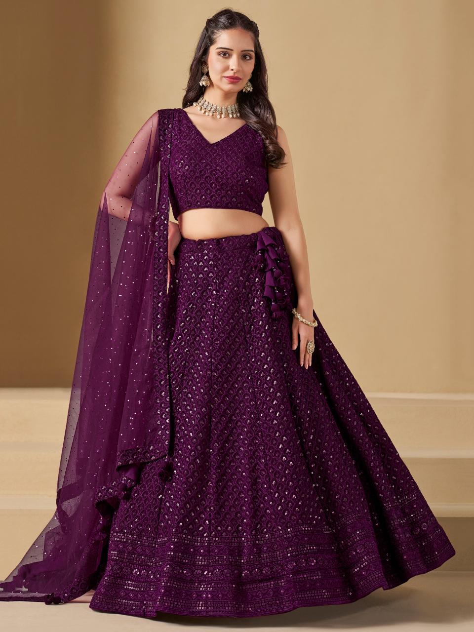 Sabella 5124 Wine catalog lehenga wholesalers in chandni chowk