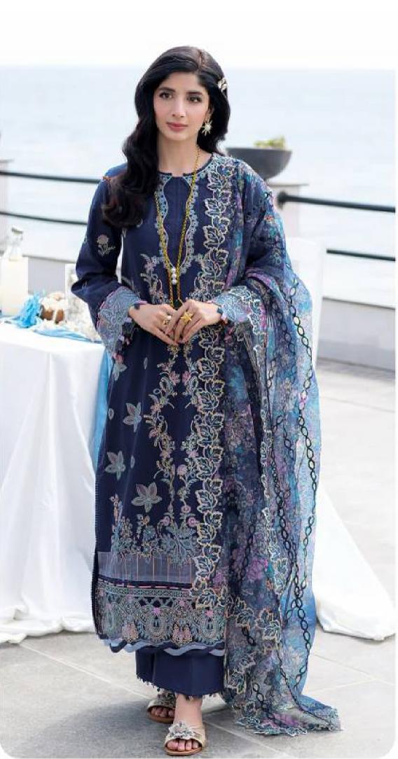 Sajida Zaira catalog royal blue womens pakistani suit