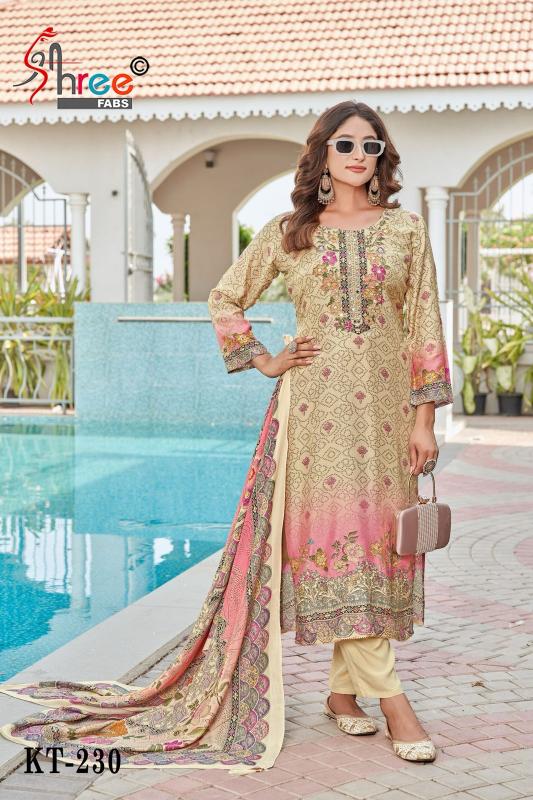 Shree Fabs kt 230 catalog pakistani designer suits with laces