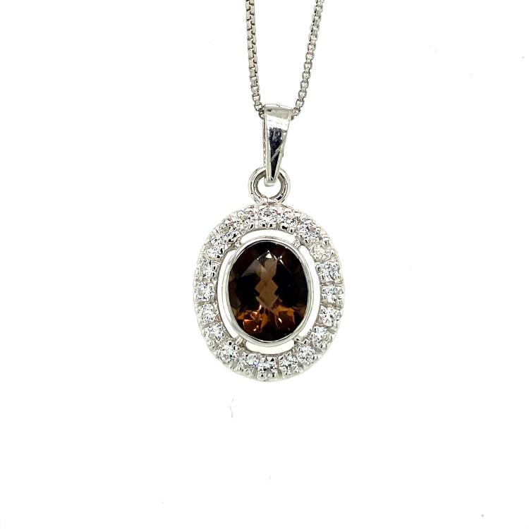 Smoky Topaz Pendant in 925 Sterling Silver KSP 38929 silver pendant designs for female