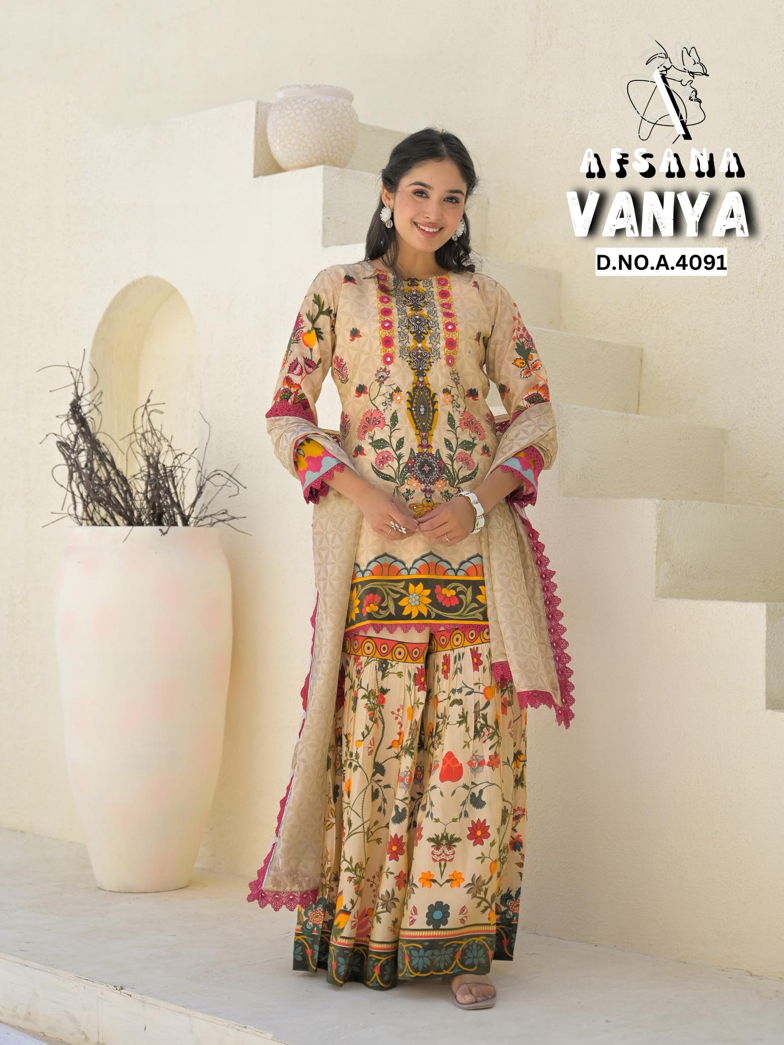 Afsana Vanya catalog readymade salwar kameez wholesaler surat