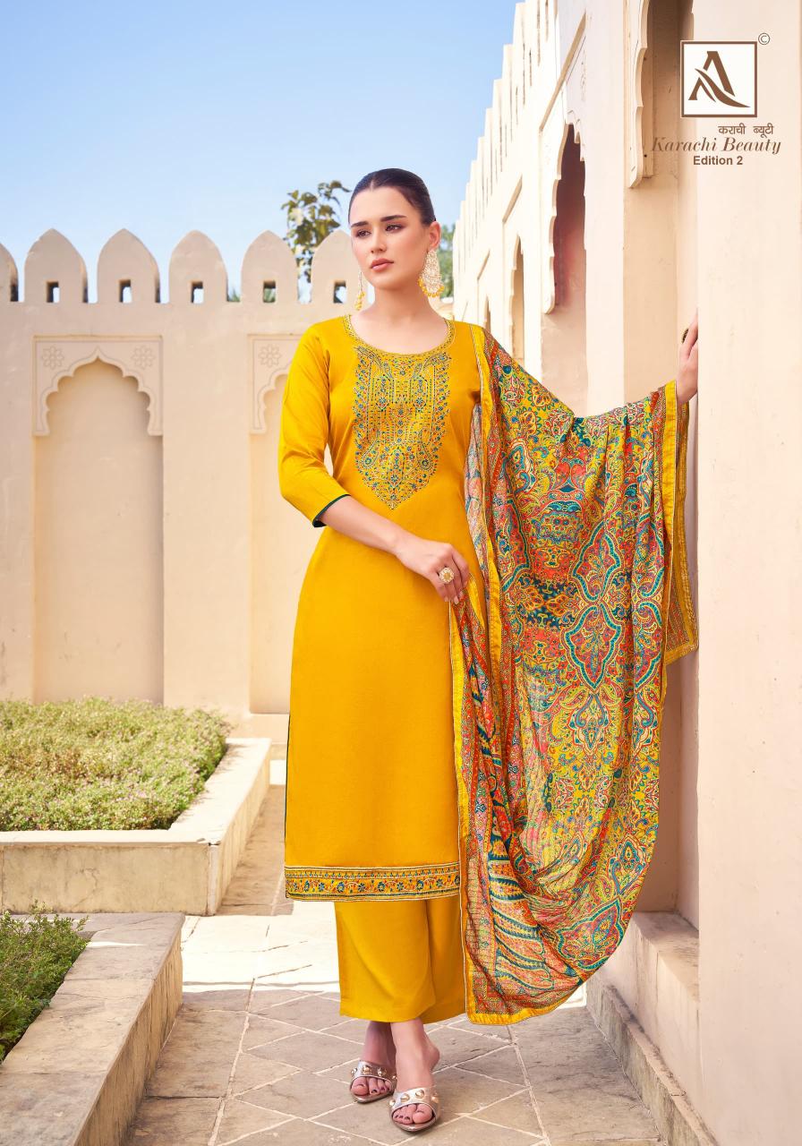 Alok Karachi Beauty vol 2 catalog wholesale dress material distributors surat
