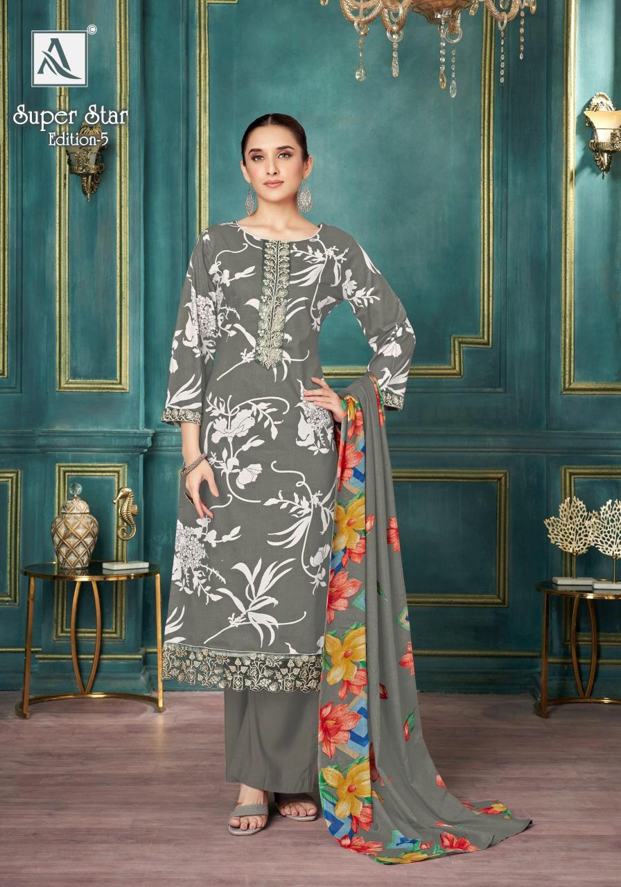 Alok Super Star vol 5 catalog dress material wholesale delhi