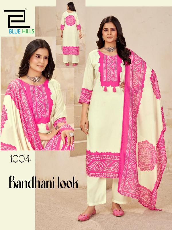 Blue hills Bhandani Look catalog bandhani kurtis online india