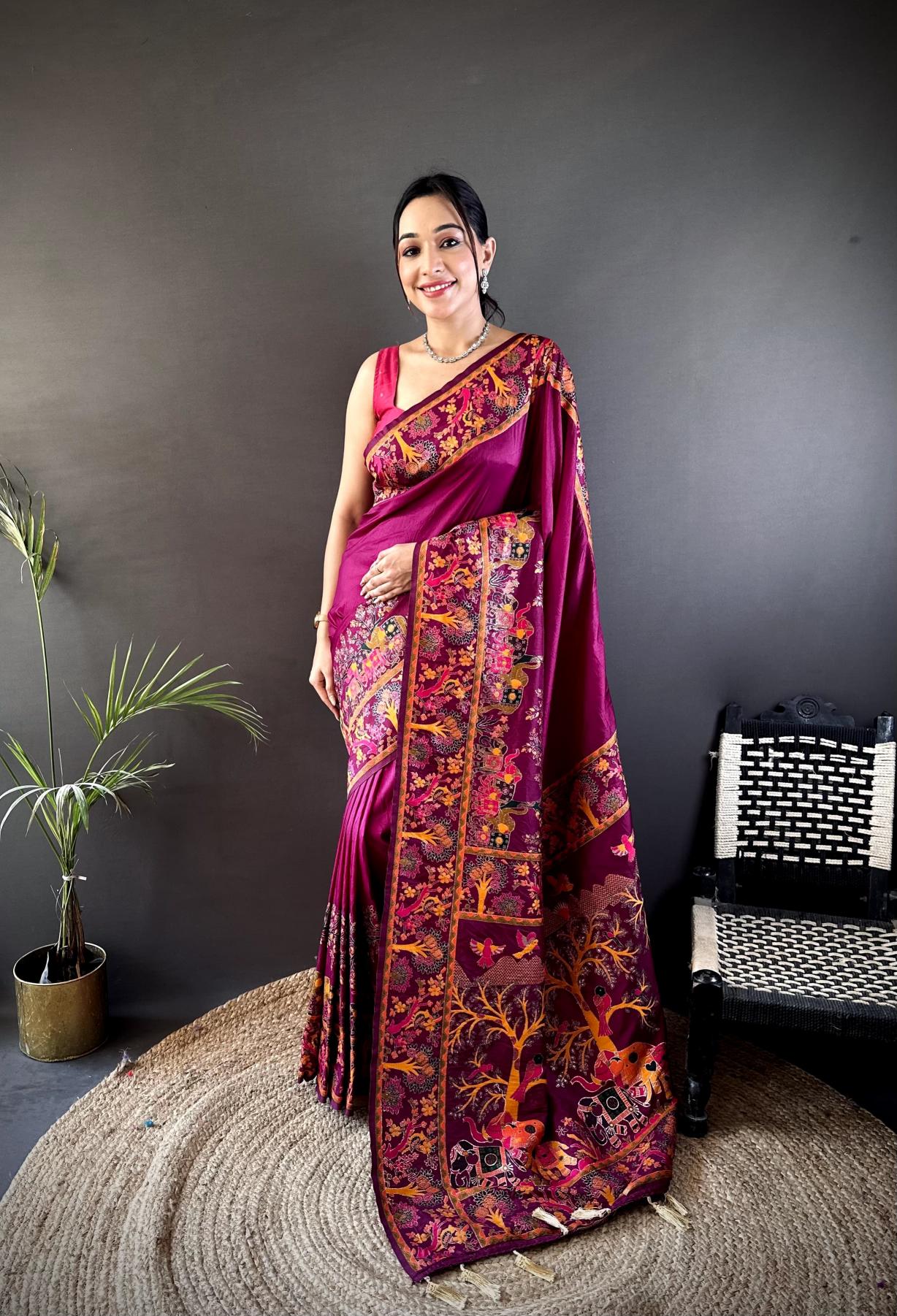 Dazira Pashmina Silk catalog pashmina saree surat
