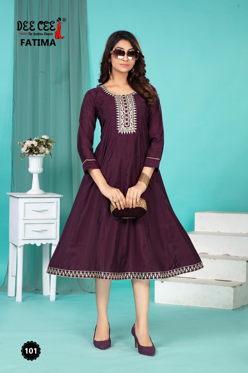 Deecee Fatima catalog party wear indian kurtis