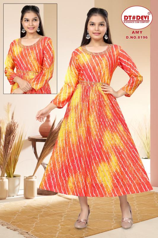 Dt Devi Amy 8196 catalog kids wear wholesale in pune