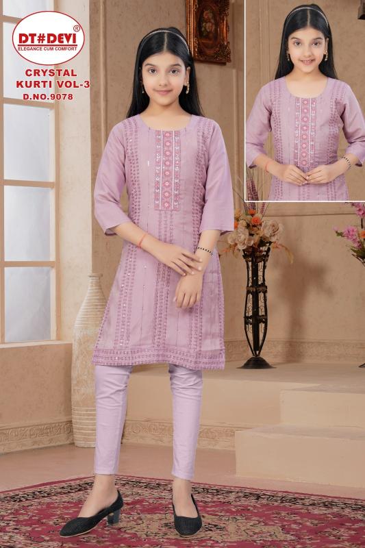 Dt Devi Crystal vol 3 9078 catalog kids wear wholesale market ulhasnagar