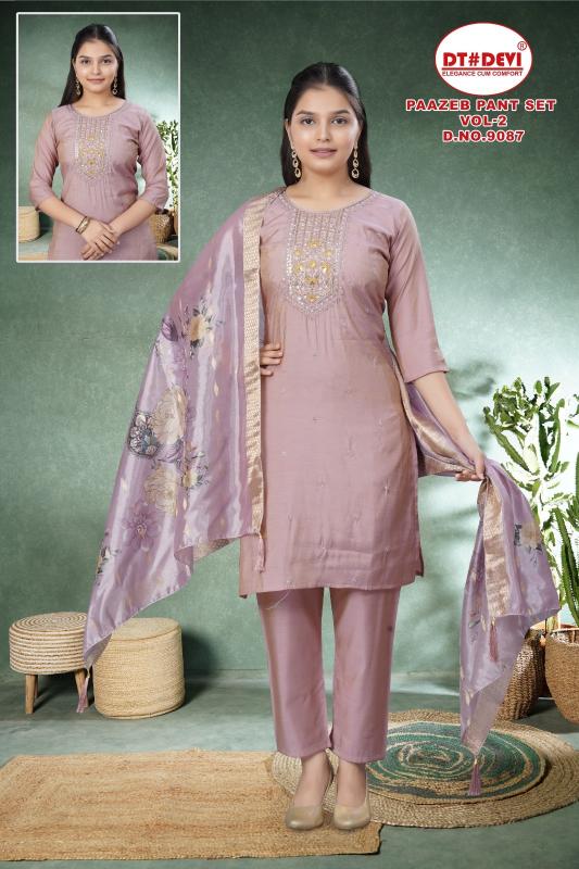 Dt Devi Paazeb pant set vol 2 9087 catalog kids wear wholesale price