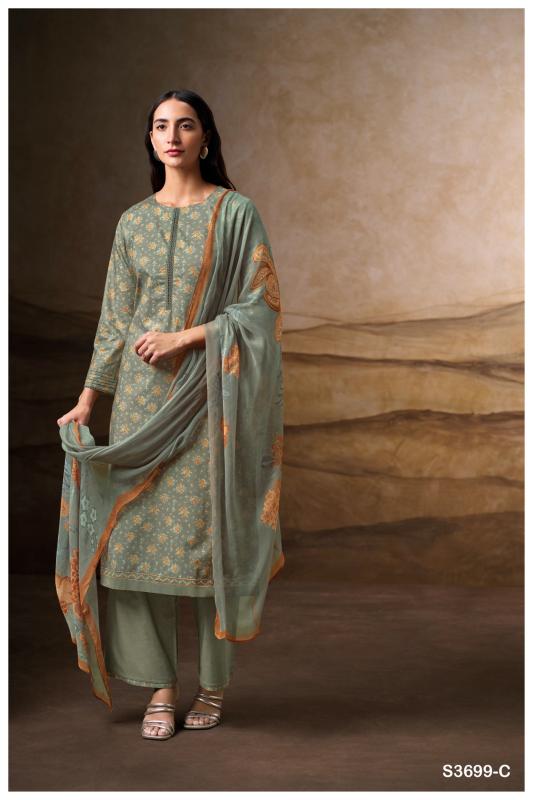 Ganga Erisha 3699 catalog unstitched salwar kameez wholesalers in kolkata 