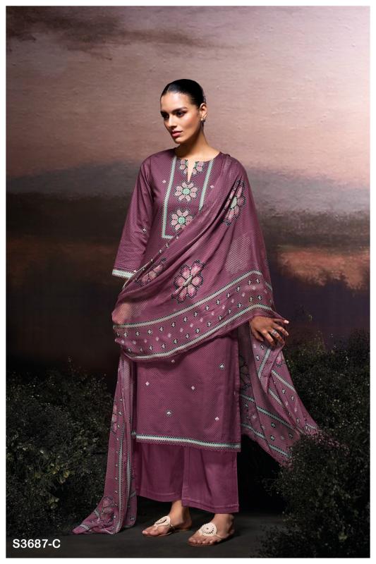 Ganga Gulzara 3687 catalog surat salwar kameez