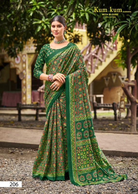 Lakhani Kum Kum Ajrakh Vol-02 - Cotton Sarees - Wholesale Catalog
