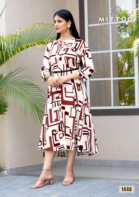 Mittoo Belt Vol 21 catalog Rayon Printed western dress wholesaler