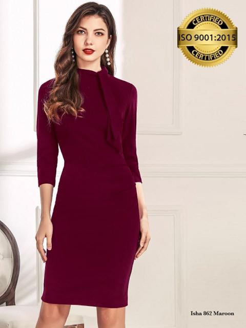 Norzy Paris Isha 862 Maroon catalog Western dress Wholesale