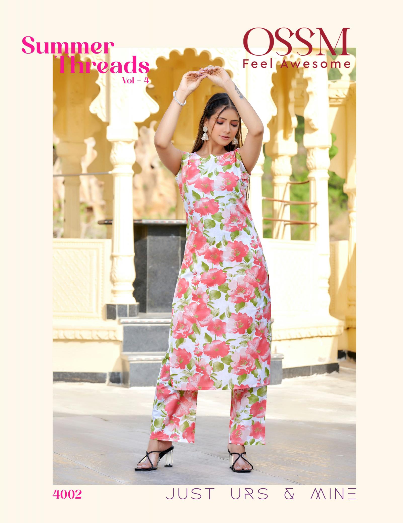 Ossm Summer Threads Vol 4 catalog sleevless luxury co ord sets