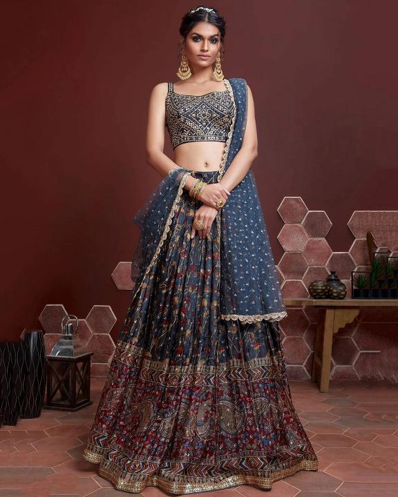 Sabella 102 Blue catalog lehenga wedding dress price in india