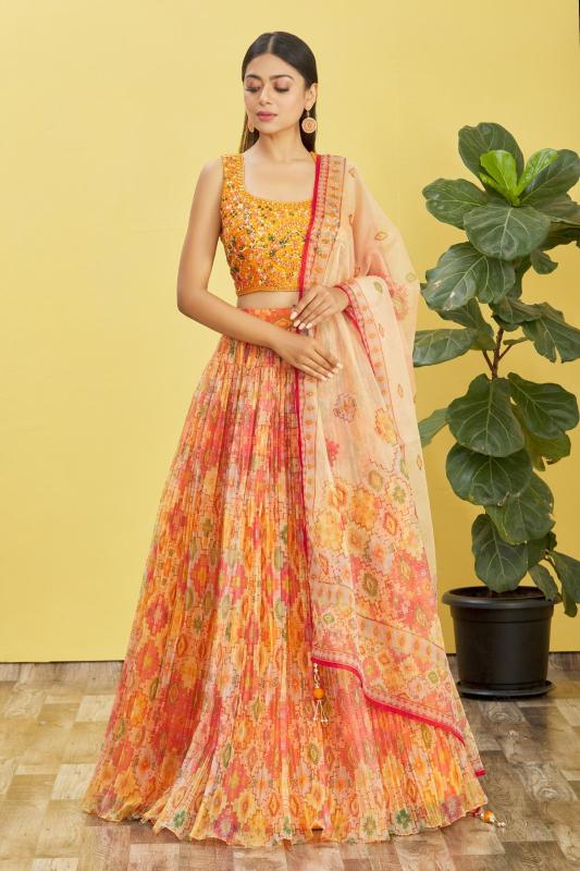 Sabella 121 Yellow catalog lehenga choli india price