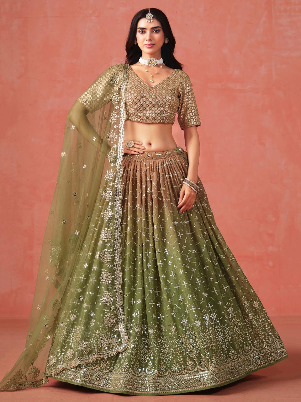 Sabella 7086 Mehndi catalog best place to buy bridal lehenga in india