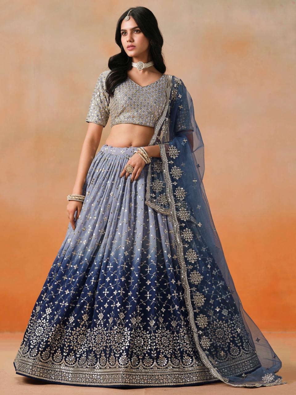 Sabella 7086 NavyBlue catalog designer bridal lehenga online shopping india