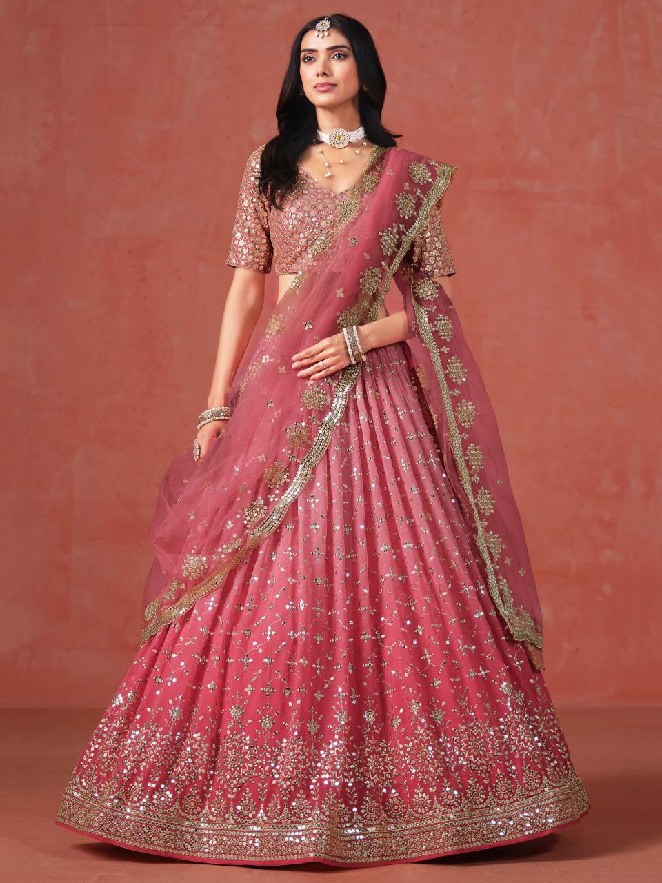 Sabella 7086 Peach catalog buy lehenga style online india