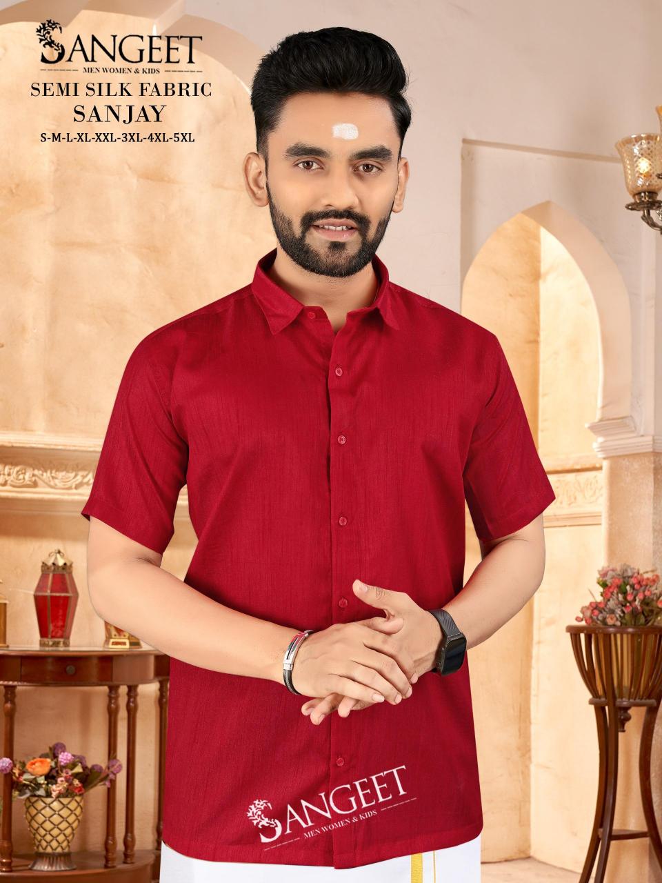 Sangeet Sanjay catalog Semi Silk Mens Shirt