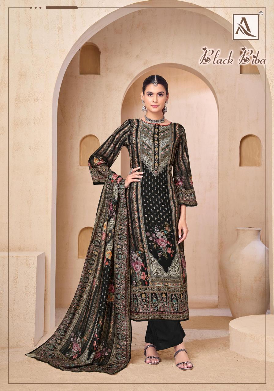 Alok Black Biba catalog dress material wholesale with price