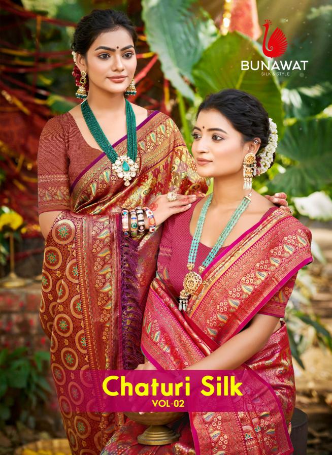 BUNAWAT - Chaturi Silk VOL-02  Dharmavaram Silk Woven Work Traditional Saree