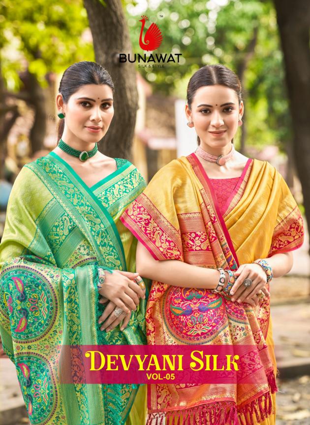 BUNAWAT - Devyani SIlk Vol 05  Multi Color Kanjivaram Silk Woven Work Traditional Saree