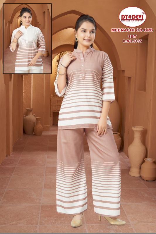 Dt Devi Meenachi 9155 catalog cotton slub coord set