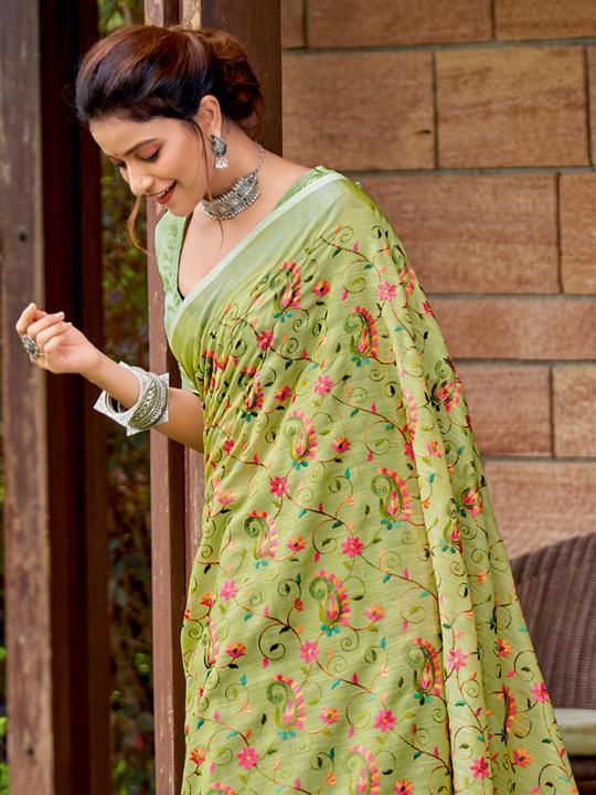Kashmira  NX by Astita fancy designer linen Cotton fabric saree 