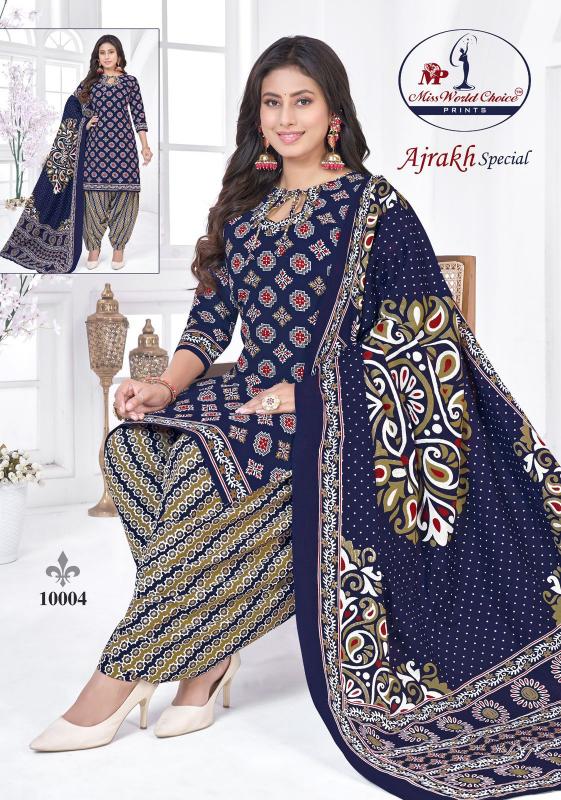 Miss World Ajrakh Special Vol-10 – Readymade Patiyala Dress - Wholesale Catalog