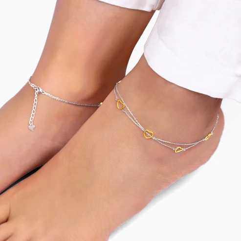 Nitya Dual Tone United Hearts Anklet