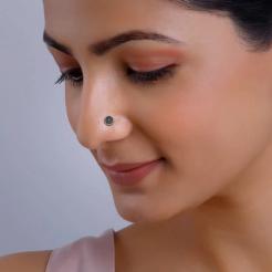 Nitya Oxidised Silver Classic Nose Pin