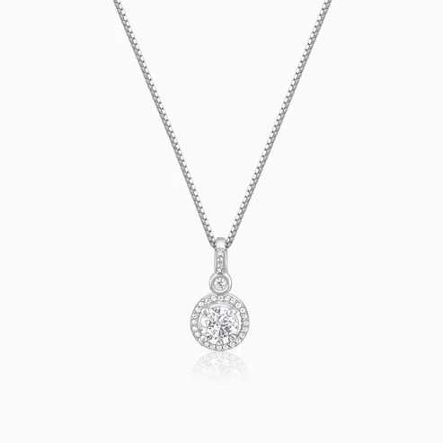 Nitya Silver Drizzle Drop Pendant with Box Chain