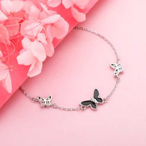 Nitya Silver Elegant Butterflies Bracelet