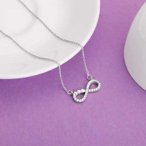 Nitya Silver Infinity Heart Necklace