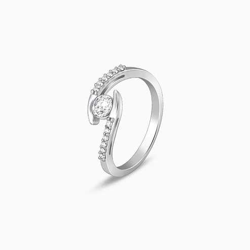 Nitya Silver Solitaire Grace Ring