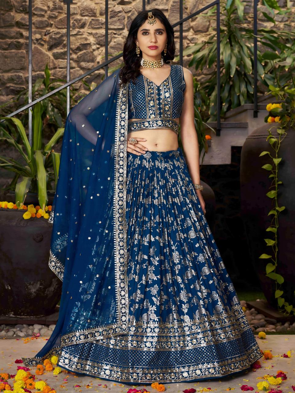 Sabella 7100 Dove Blue catalog lehenga choli online shopping india