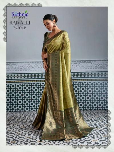 Sethnic Rajvalli Gold catalog kanjivaram saree price in surat