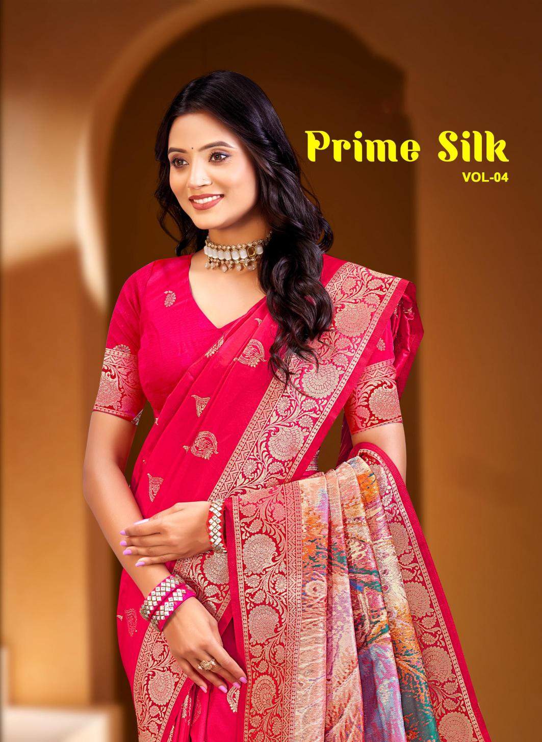 Bunawat - Prime Silk-04 Sangam Prints Silk With Digital Pallu Woven Work Traditional Saree
