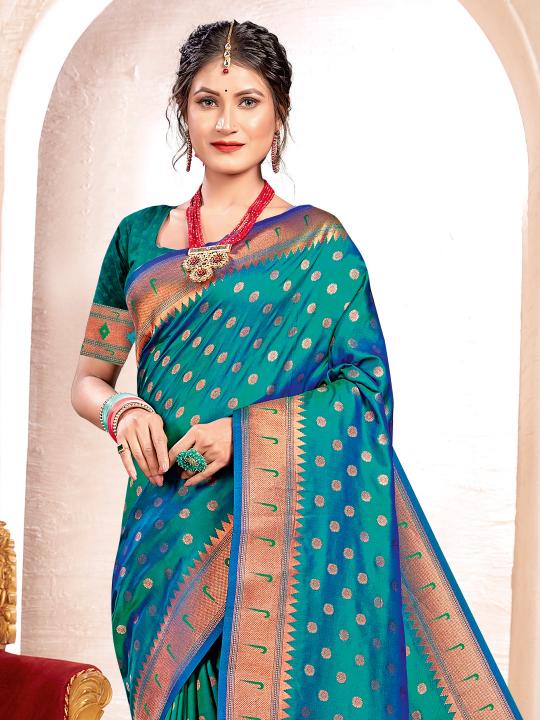 Kavita by astita fancy designer Paithani silk fabric saree wholesale