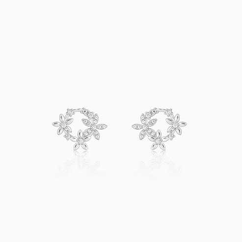 Nitya Silver Flower Wreath Stud Earrings