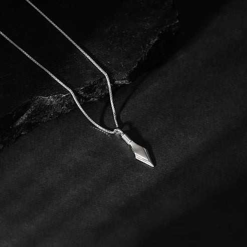 Nitya Silver Kite Pendant with Box Chain For Him 