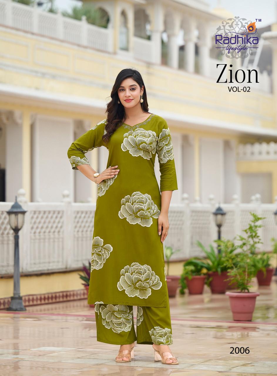Radhika Lifestyle Zion vol 2 catalog modest co ord sets wholesale
