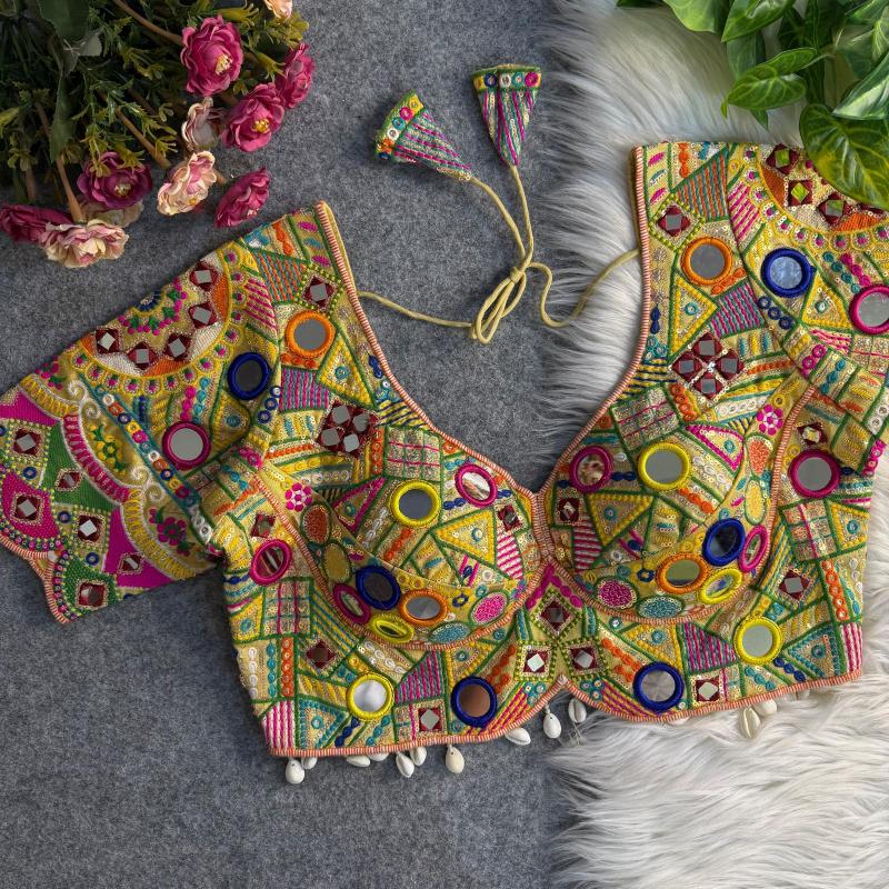 Sabella Heavy Italian Silk catalog mirror work blouse