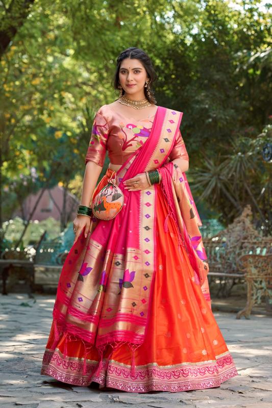 Sabella Jacquard Silk catalog lehenga price in india