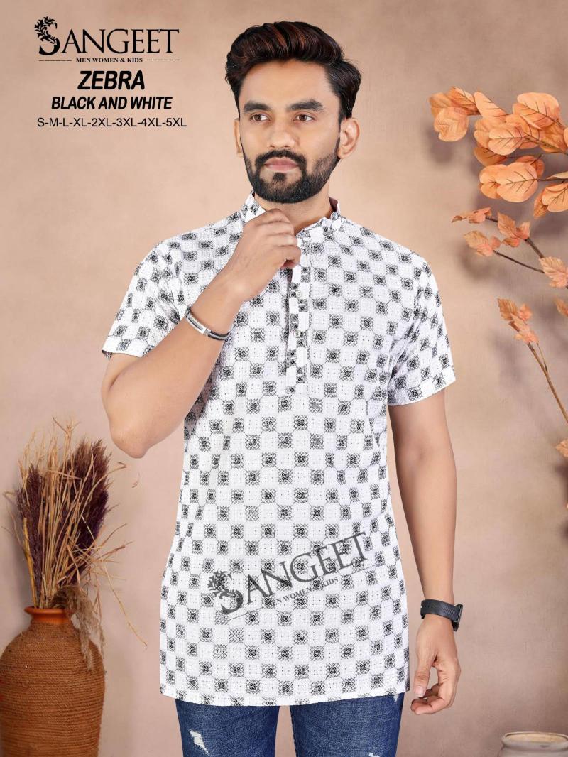 Sangeet Zebra Black & White catalog Mens Shirts