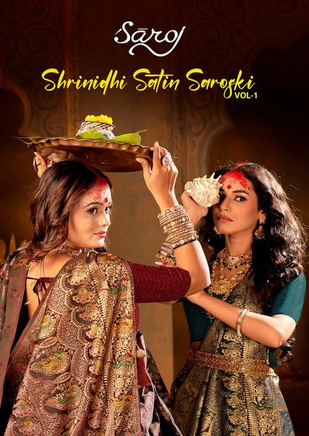 Saroj shrinidhi satin saroski vol.1 Satin silk saree in surat with price wholesale