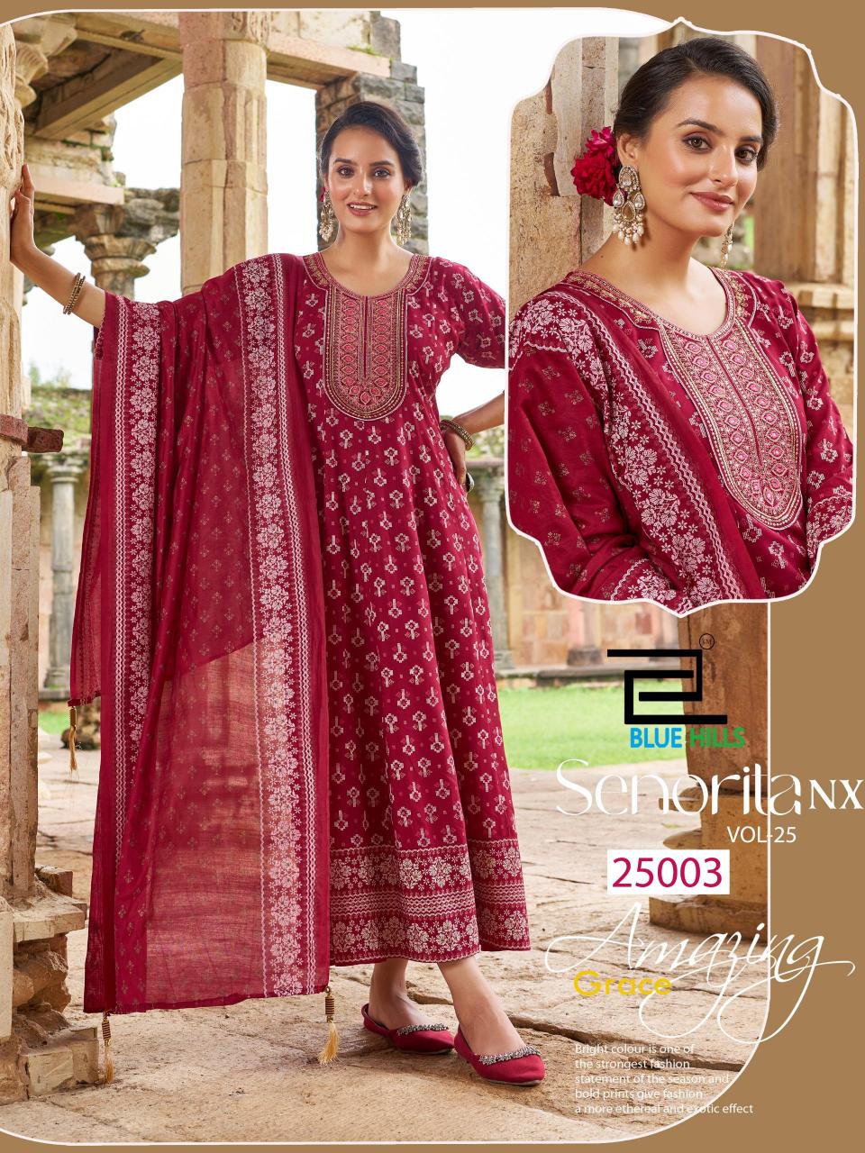 Blue Hills Senorita vol 25 Nx catalog women anarkali kurti online india