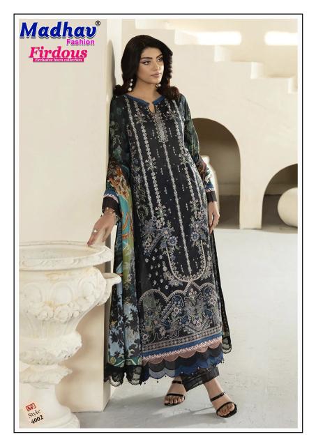 Madhav Firdous Vol-4 – Karachi Readymade Kurti Pant With Dupatta - Wholesale Catalog